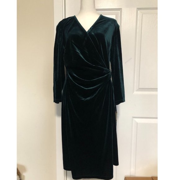 ANNE KLEIN Classic Wrap Dress With Buckle - Picture 3 of 6